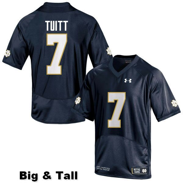 Men's NCAA Notre Dame Fighting Irish #7 Stephon Tuitt Stitched College Under Armour Authentic Navy Blue Big & Tall Football Jersey YB10B00XF